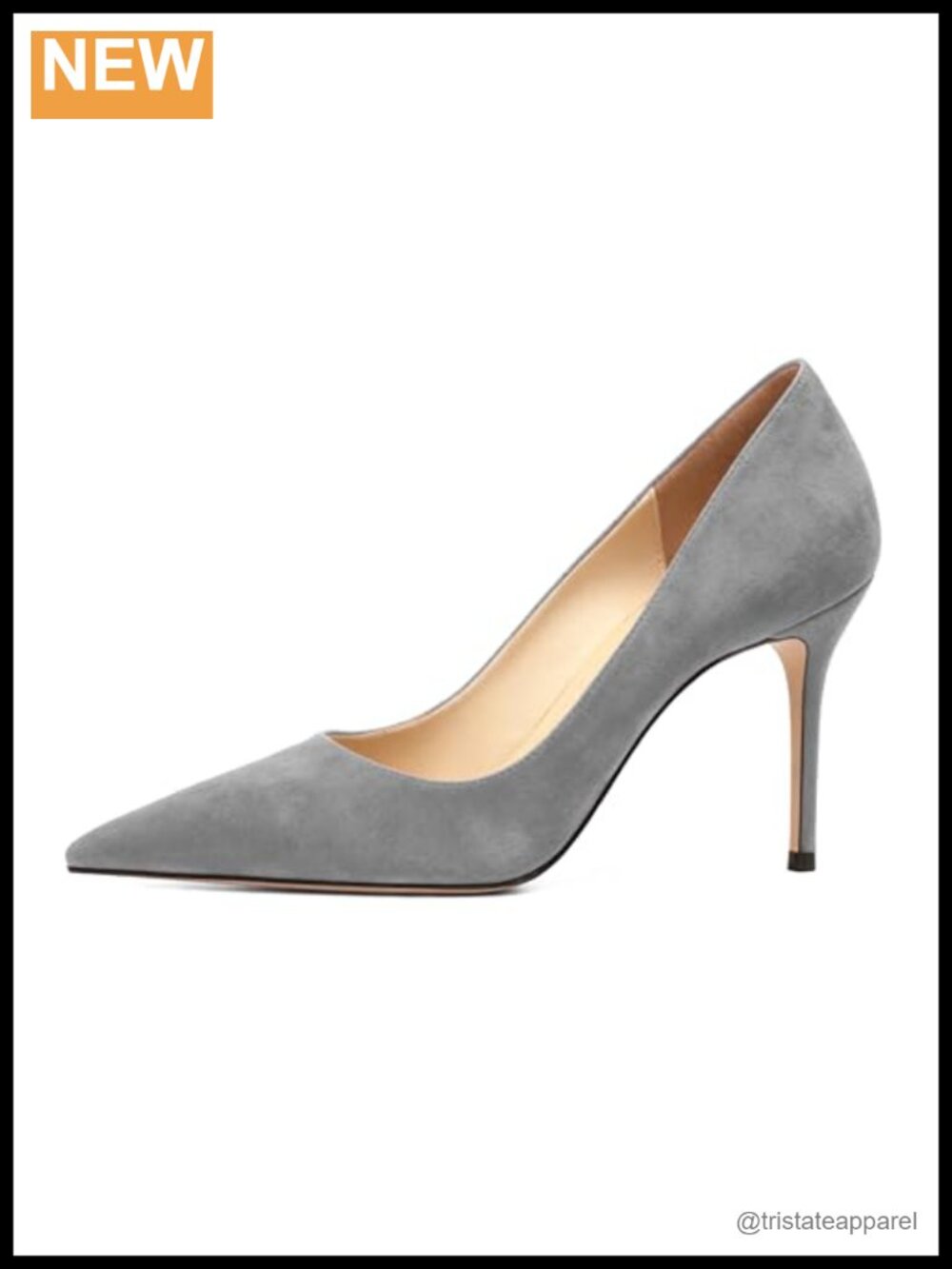Eldof Women's Suede Stiletto Pointed Toe High Heel Pumps 3.5" Office Wedding